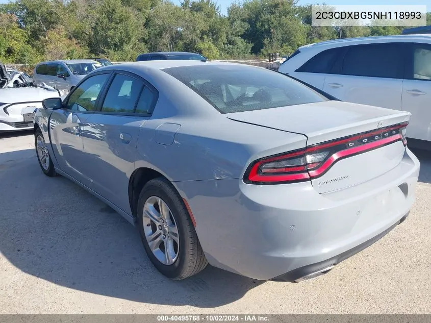 2022 Dodge Charger Sxt Rwd VIN: 2C3CDXBG5NH118993 Lot: 40495768