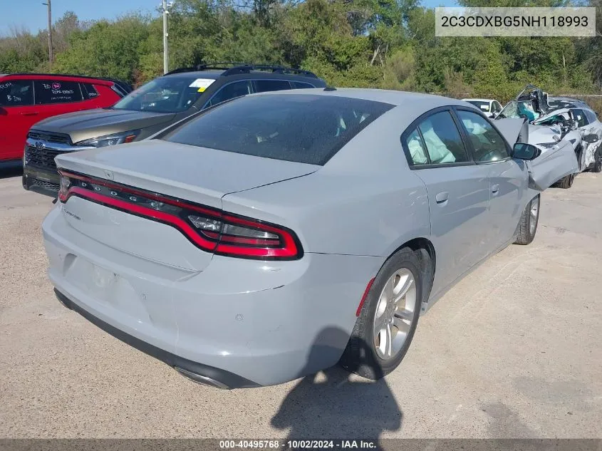 2022 Dodge Charger Sxt Rwd VIN: 2C3CDXBG5NH118993 Lot: 40495768