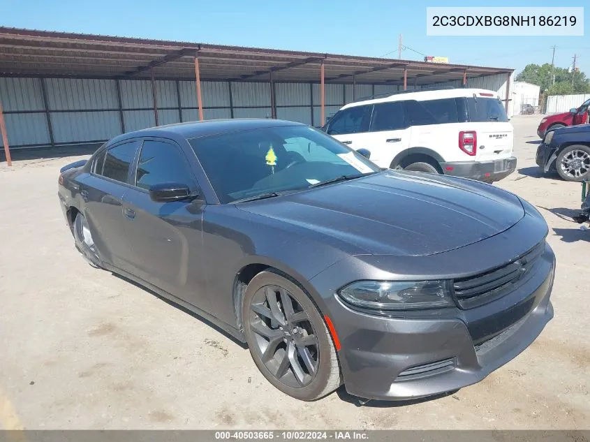 2022 Dodge Charger Sxt Rwd VIN: 2C3CDXBG8NH186219 Lot: 40503665