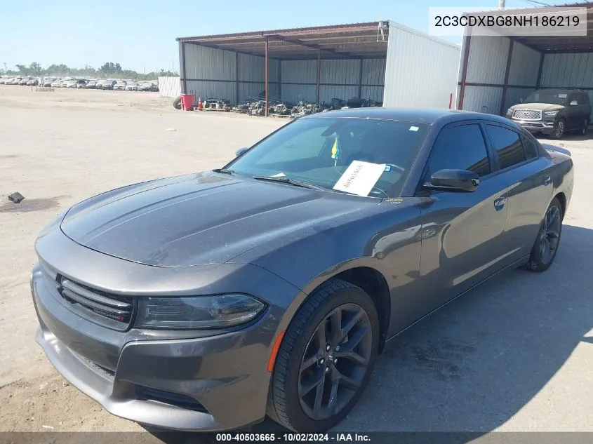 2022 Dodge Charger Sxt Rwd VIN: 2C3CDXBG8NH186219 Lot: 40503665