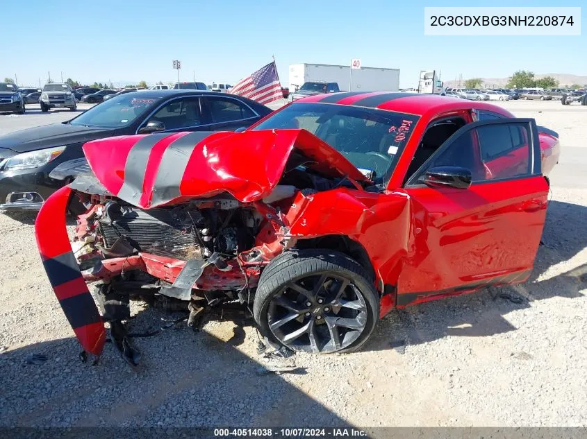 2022 Dodge Charger Sxt VIN: 2C3CDXBG3NH220874 Lot: 40514038