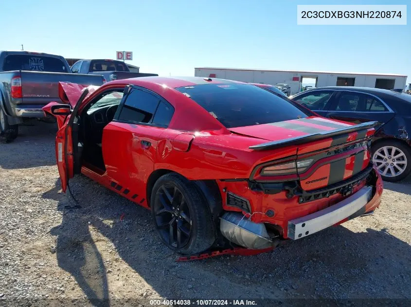 2022 Dodge Charger Sxt VIN: 2C3CDXBG3NH220874 Lot: 40514038