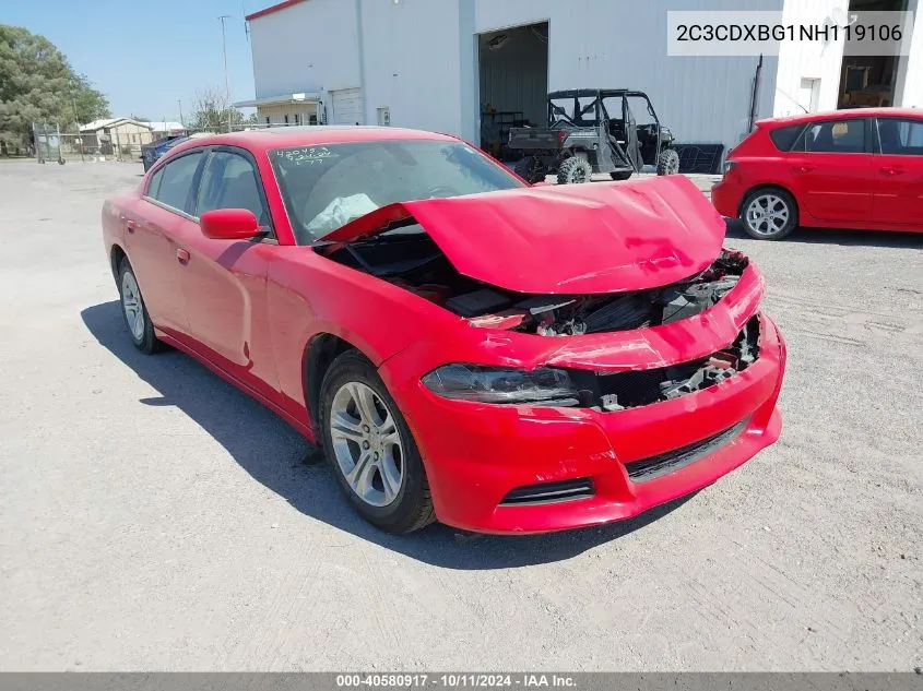 2022 Dodge Charger Sxt Rwd VIN: 2C3CDXBG1NH119106 Lot: 40580917