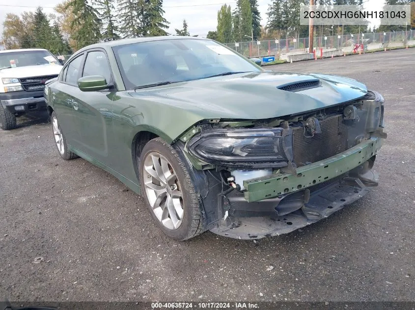 2022 Dodge Charger Gt Rwd VIN: 2C3CDXHG6NH181043 Lot: 40635724