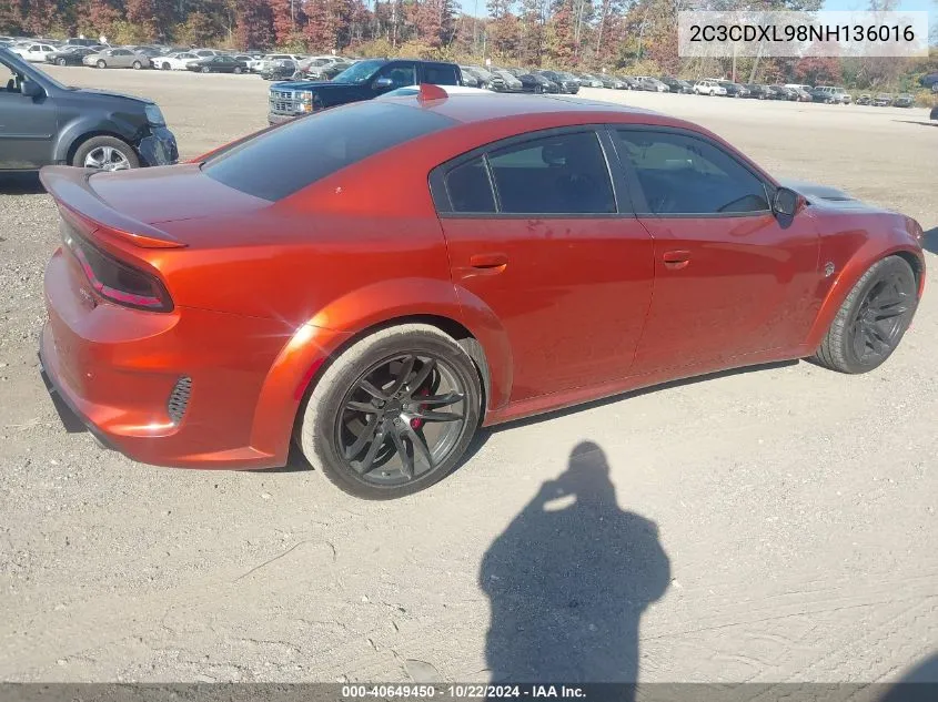 2C3CDXL98NH136016 2022 Dodge Charger Srt Hellcat Widebody