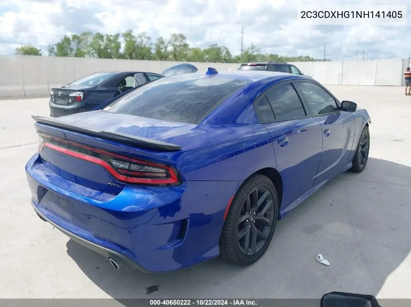 2022 Dodge Charger Gt Rwd VIN: 2C3CDXHG1NH141405 Lot: 40650222