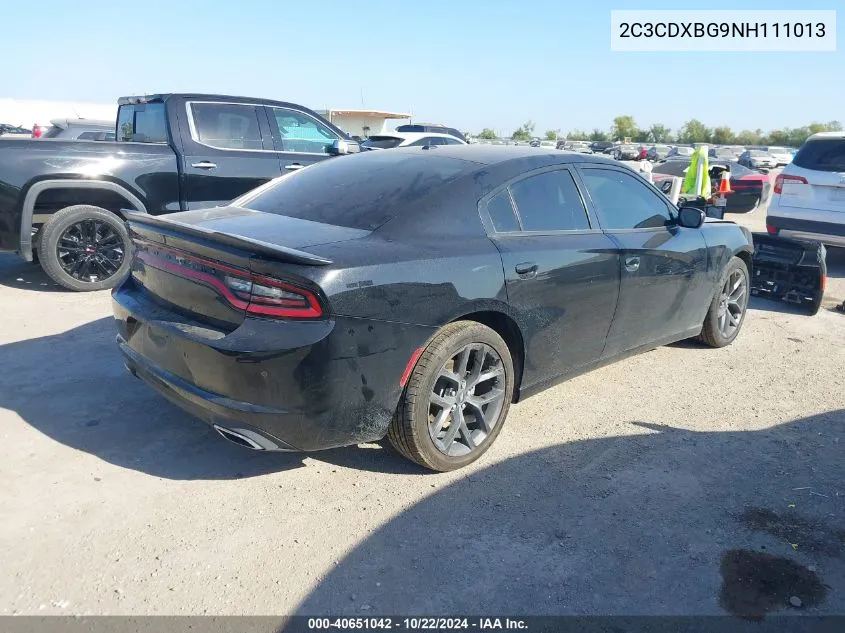 2022 Dodge Charger Sxt Rwd VIN: 2C3CDXBG9NH111013 Lot: 40651042