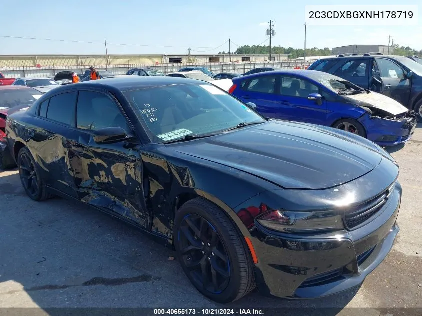 2022 Dodge Charger Sxt Rwd VIN: 2C3CDXBGXNH178719 Lot: 40655173