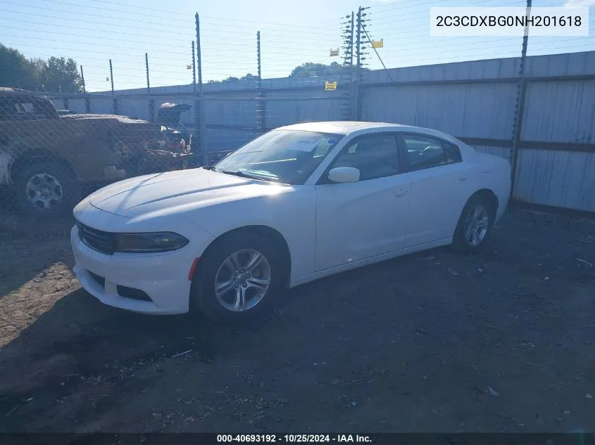 2022 Dodge Charger Sxt Rwd VIN: 2C3CDXBG0NH201618 Lot: 40693192