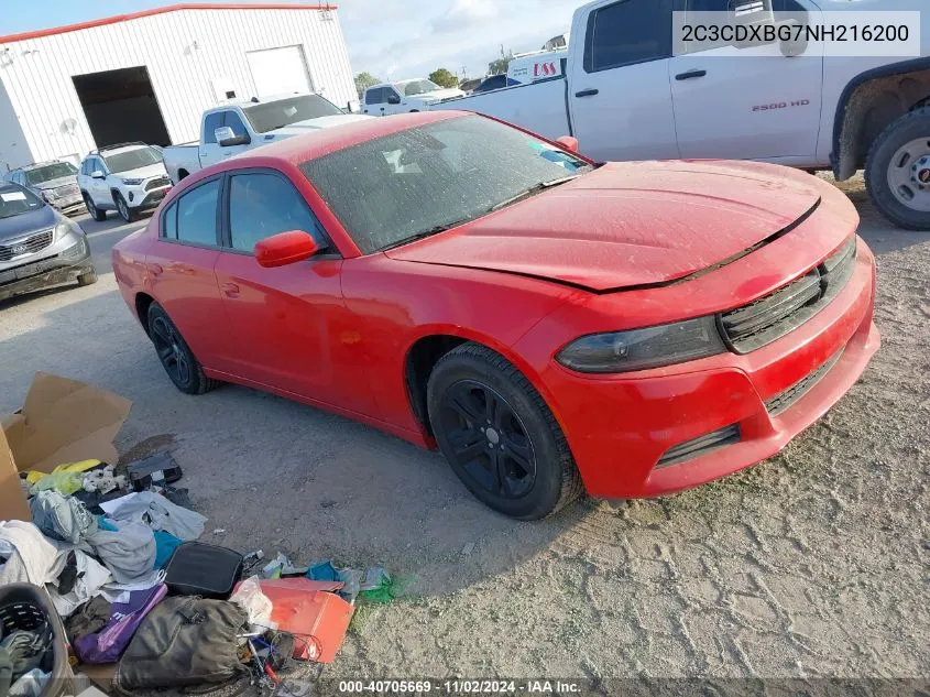 2C3CDXBG7NH216200 2022 Dodge Charger Sxt Rwd