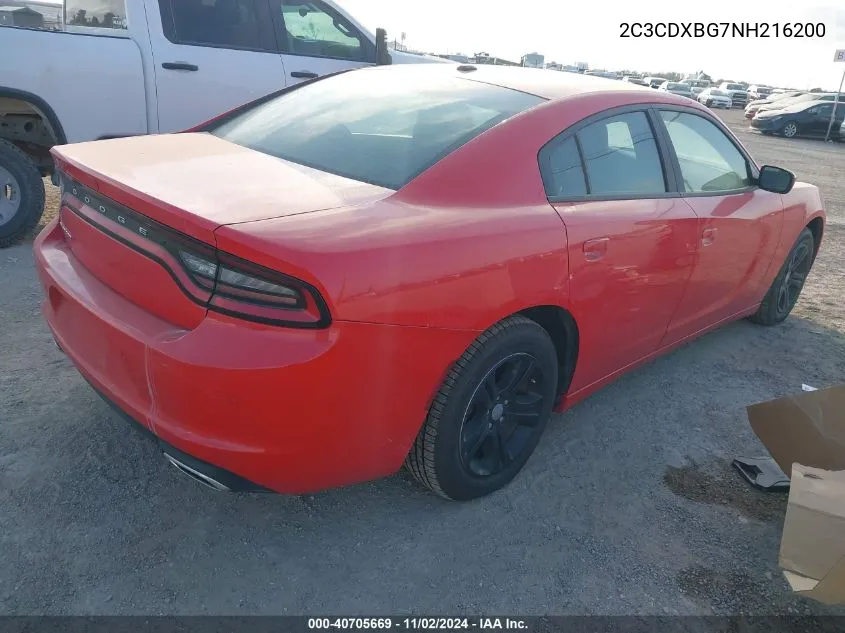 2C3CDXBG7NH216200 2022 Dodge Charger Sxt Rwd