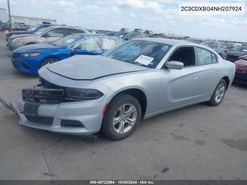 2022 Dodge Charger Sxt Rwd VIN: 2C3CDXBG4NH207924 Lot: 40722964