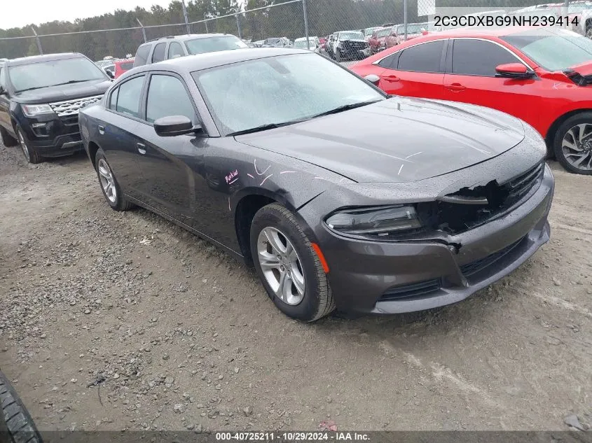 2022 Dodge Charger Sxt Rwd VIN: 2C3CDXBG9NH239414 Lot: 40725211