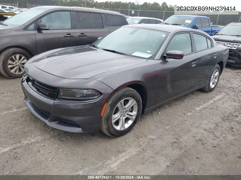 2022 Dodge Charger Sxt Rwd VIN: 2C3CDXBG9NH239414 Lot: 40725211