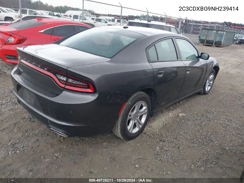 2022 Dodge Charger Sxt Rwd VIN: 2C3CDXBG9NH239414 Lot: 40725211