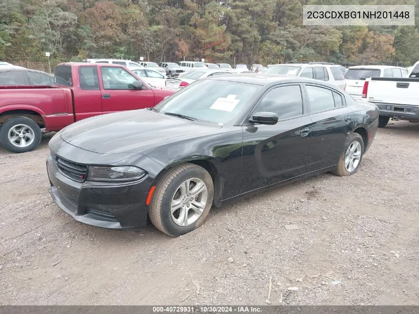 2022 Dodge Charger Sxt Rwd VIN: 2C3CDXBG1NH201448 Lot: 40729931