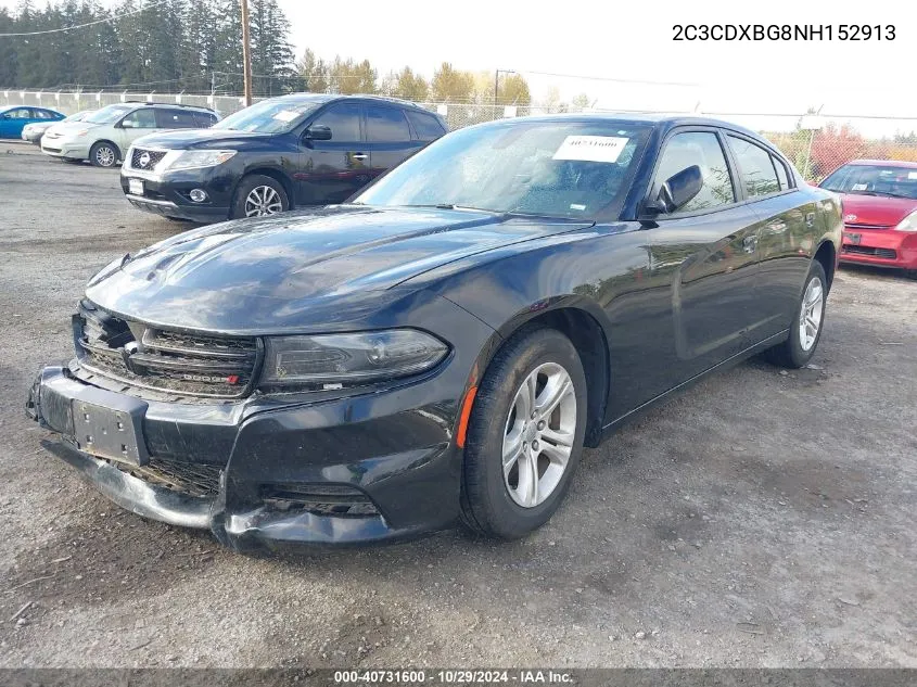 2022 Dodge Charger Sxt Rwd VIN: 2C3CDXBG8NH152913 Lot: 40731600