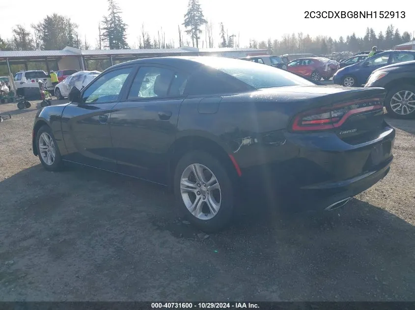 2022 Dodge Charger Sxt Rwd VIN: 2C3CDXBG8NH152913 Lot: 40731600