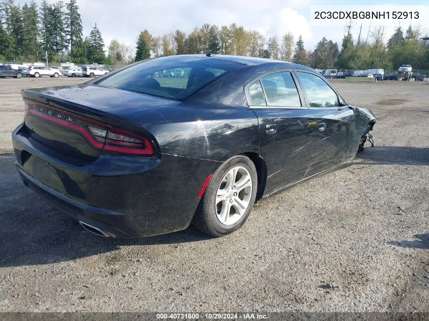 2022 Dodge Charger Sxt Rwd VIN: 2C3CDXBG8NH152913 Lot: 40731600