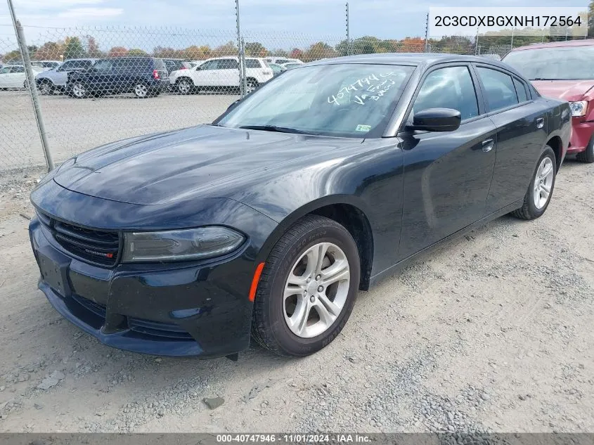 2022 Dodge Charger Sxt Rwd VIN: 2C3CDXBGXNH172564 Lot: 40747946