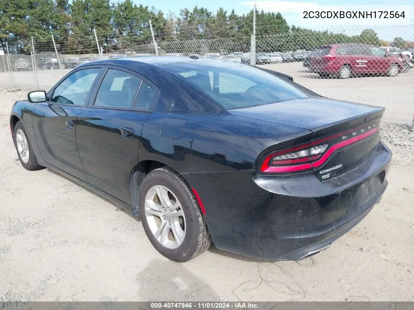 2022 Dodge Charger Sxt Rwd VIN: 2C3CDXBGXNH172564 Lot: 40747946