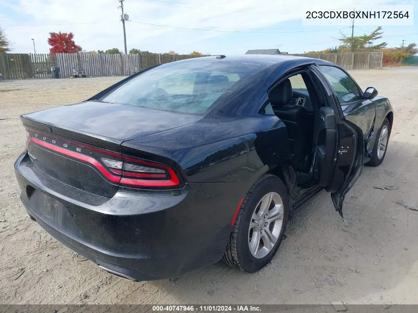 2022 Dodge Charger Sxt Rwd VIN: 2C3CDXBGXNH172564 Lot: 40747946