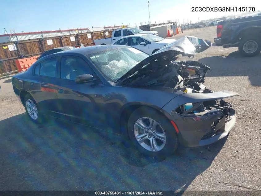 2022 Dodge Charger Sxt Rwd VIN: 2C3CDXBG8NH145170 Lot: 40755481