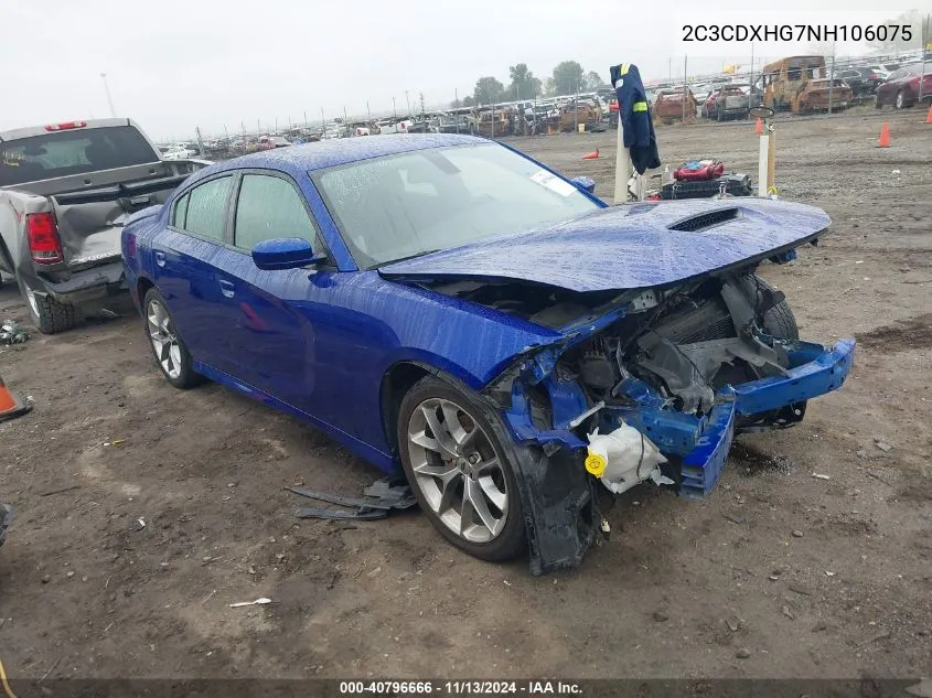 2022 Dodge Charger Gt Rwd VIN: 2C3CDXHG7NH106075 Lot: 40796666