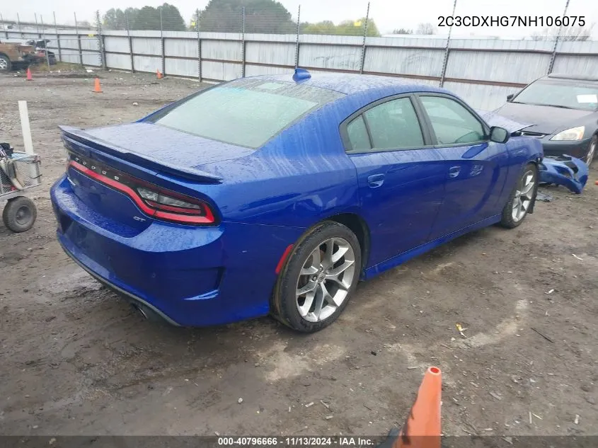 2022 Dodge Charger Gt Rwd VIN: 2C3CDXHG7NH106075 Lot: 40796666