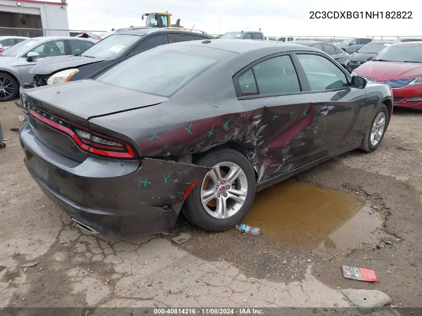 2022 Dodge Charger Sxt Rwd VIN: 2C3CDXBG1NH182822 Lot: 40814216