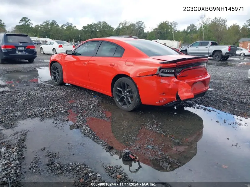 2022 Dodge Charger Sxt Rwd VIN: 2C3CDXBG9NH145971 Lot: 40816244