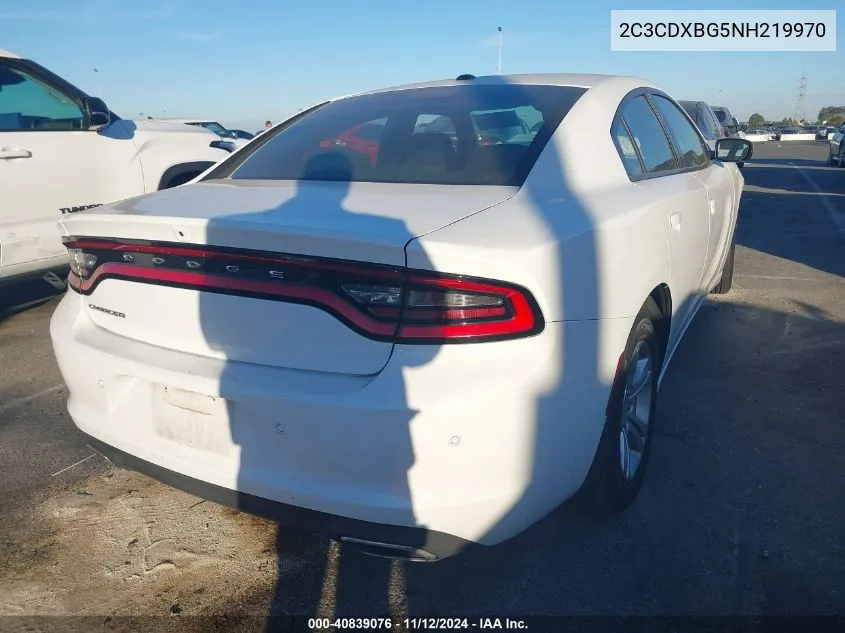 2022 Dodge Charger Sxt Rwd VIN: 2C3CDXBG5NH219970 Lot: 40839076