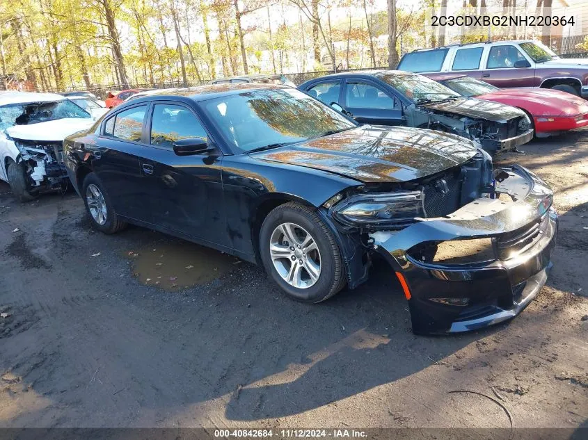 2022 Dodge Charger Sxt Rwd VIN: 2C3CDXBG2NH220364 Lot: 40842684