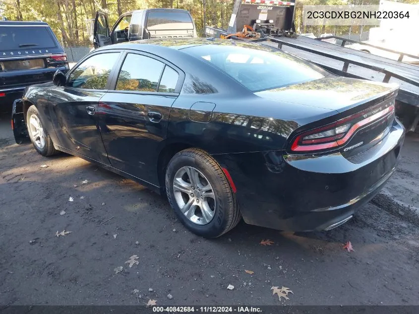 2022 Dodge Charger Sxt Rwd VIN: 2C3CDXBG2NH220364 Lot: 40842684