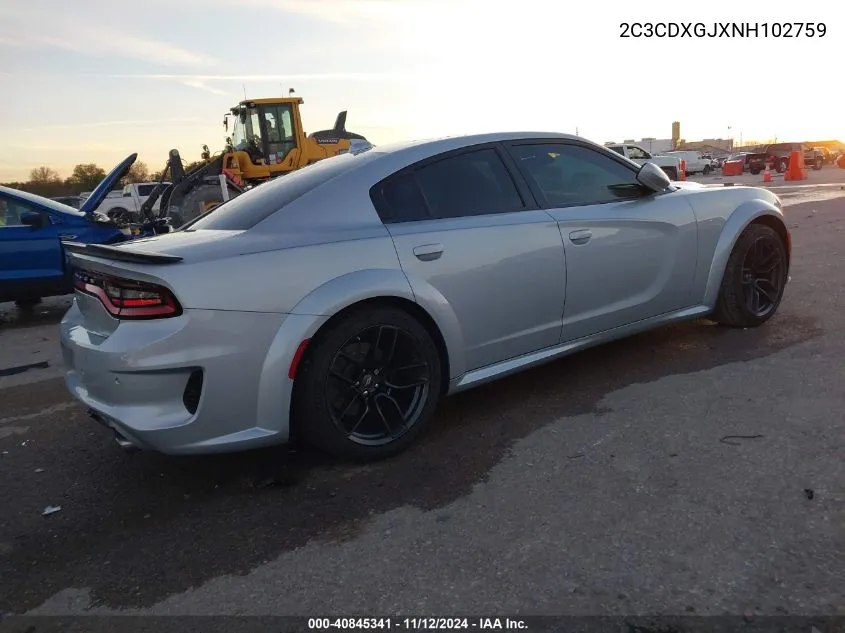 2022 Dodge Charger Scat Pack Widebody VIN: 2C3CDXGJXNH102759 Lot: 40845341