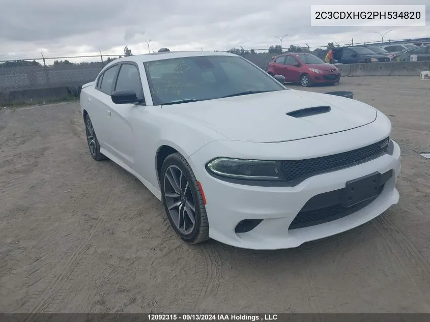 2023 Dodge Charger Gt VIN: 2C3CDXHG2PH534820 Lot: 12092315