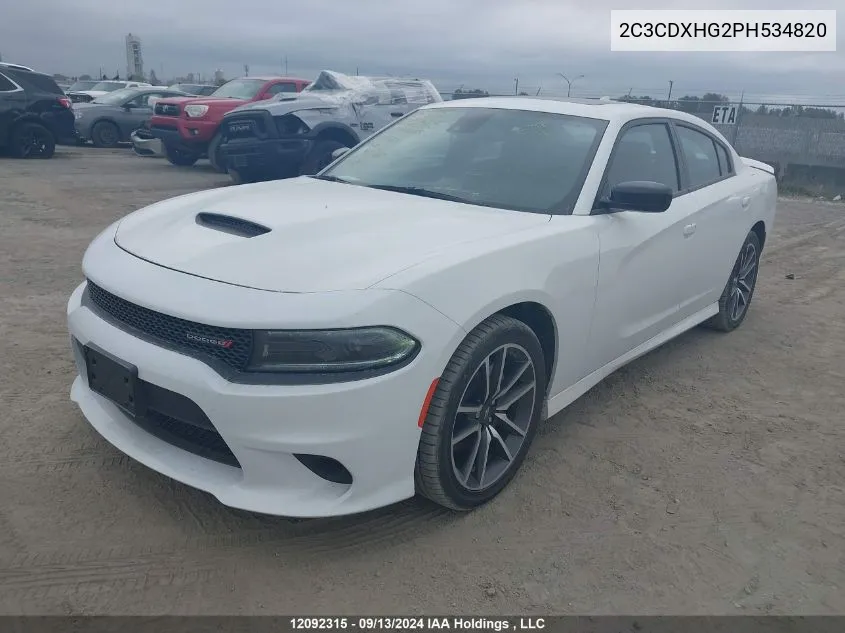 2023 Dodge Charger Gt VIN: 2C3CDXHG2PH534820 Lot: 12092315