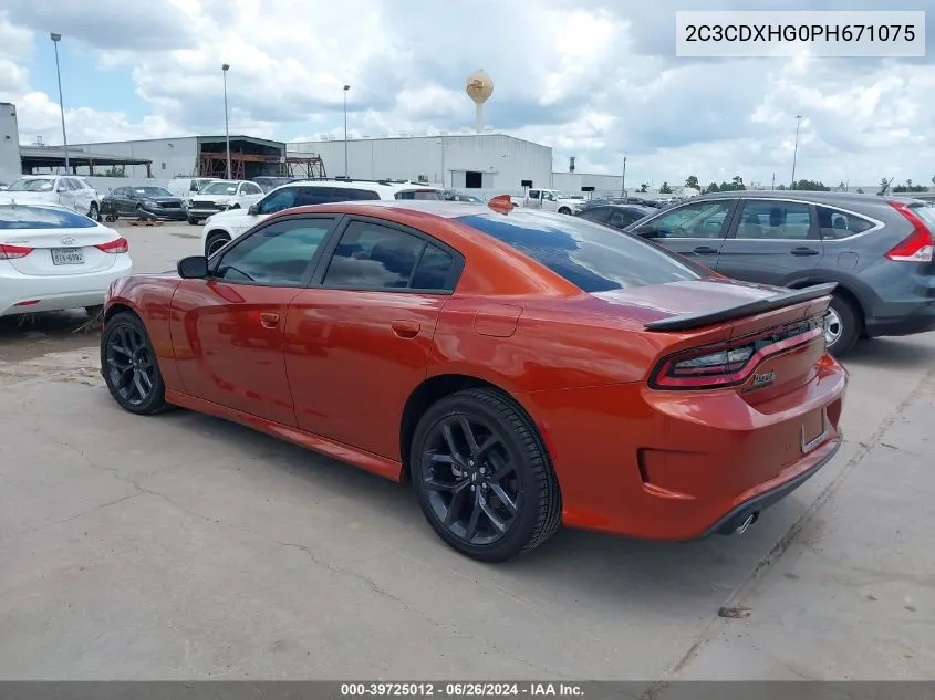 2023 Dodge Charger Gt VIN: 2C3CDXHG0PH671075 Lot: 39725012