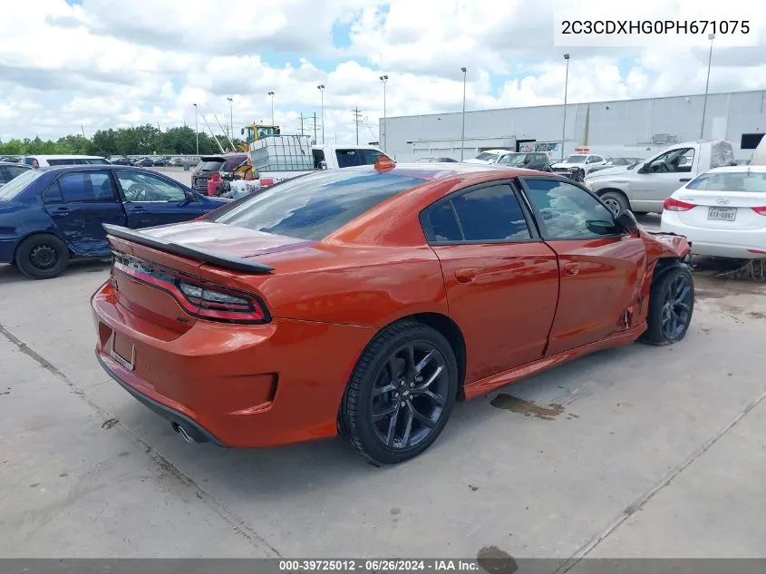 2023 Dodge Charger Gt VIN: 2C3CDXHG0PH671075 Lot: 39725012