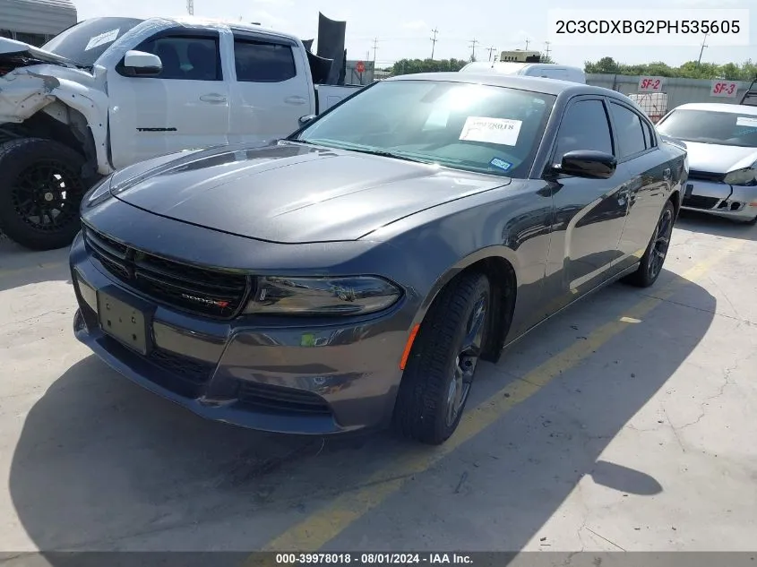 2023 Dodge Charger Sxt VIN: 2C3CDXBG2PH535605 Lot: 39978018