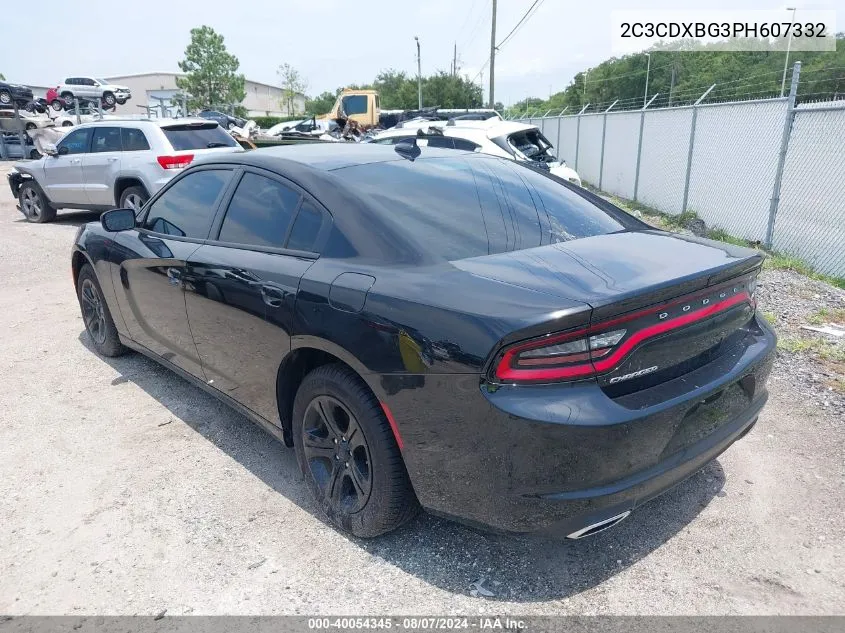 2023 Dodge Charger Sxt VIN: 2C3CDXBG3PH607332 Lot: 40054345