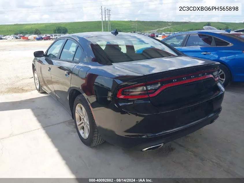 2023 Dodge Charger Sxt VIN: 2C3CDXBG6PH565898 Lot: 40092882