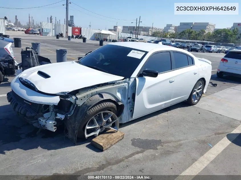 2023 Dodge Charger Gt VIN: 2C3CDXHGXPH642649 Lot: 40170113