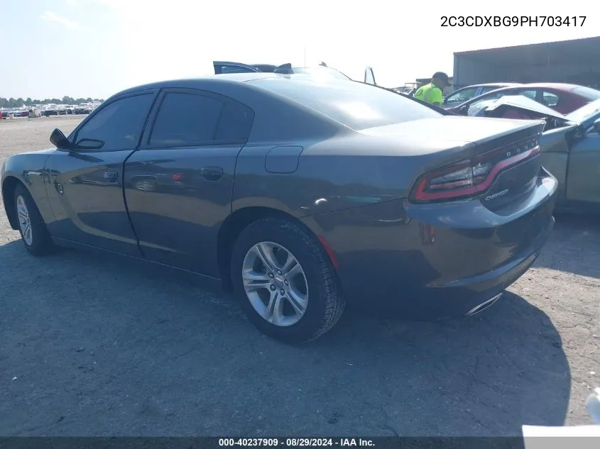 2023 Dodge Charger Sxt VIN: 2C3CDXBG9PH703417 Lot: 40237909