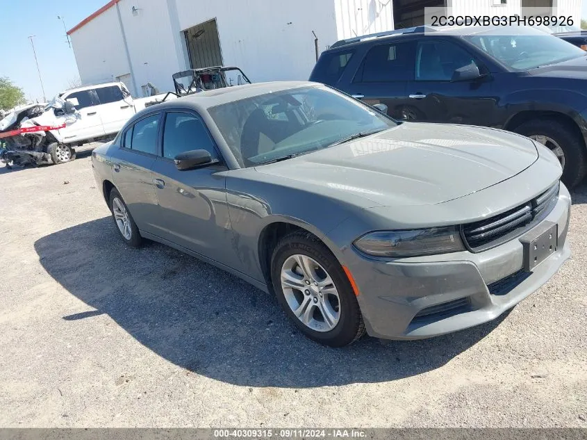 2023 Dodge Charger Sxt VIN: 2C3CDXBG3PH698926 Lot: 40309315