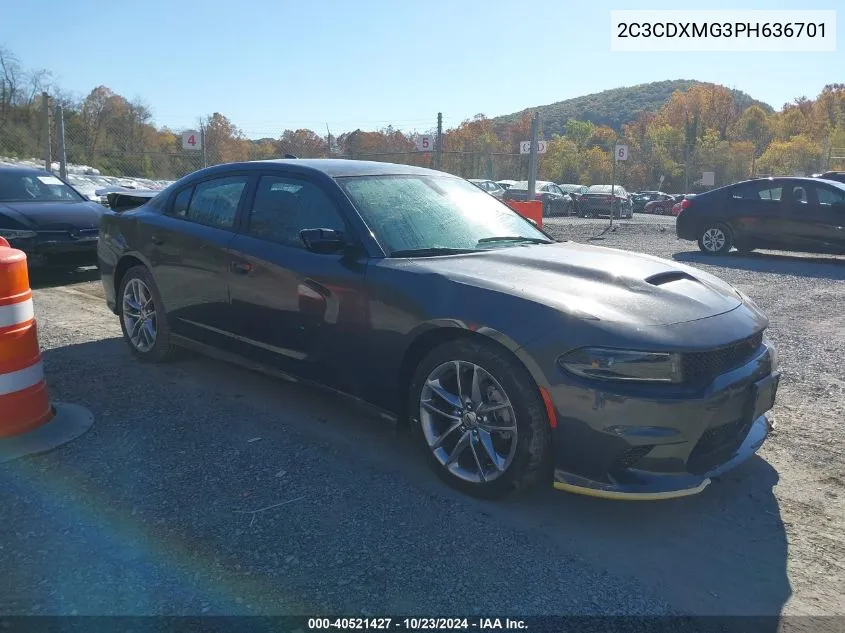 2023 Dodge Charger Gt Awd VIN: 2C3CDXMG3PH636701 Lot: 40521427