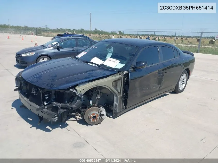 2023 Dodge Charger Sxt VIN: 2C3CDXBG5PH651414 Lot: 40572967