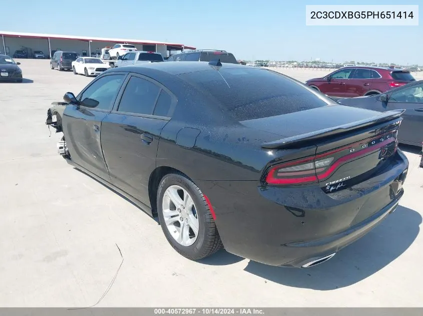 2023 Dodge Charger Sxt VIN: 2C3CDXBG5PH651414 Lot: 40572967