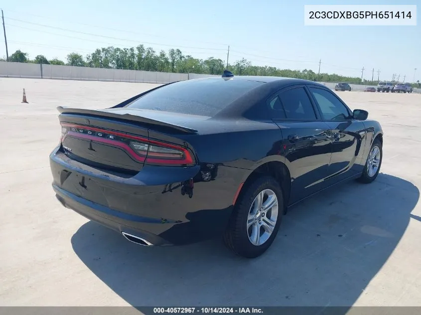 2023 Dodge Charger Sxt VIN: 2C3CDXBG5PH651414 Lot: 40572967