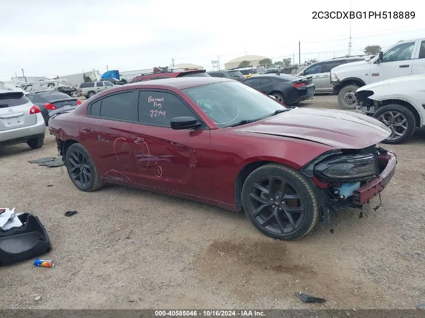 2023 Dodge Charger Sxt VIN: 2C3CDXBG1PH518889 Lot: 40585046